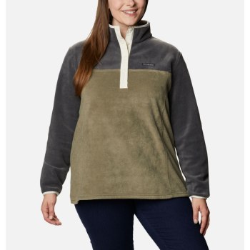 Columbia Pullover Dames, Benton Springs Half Snap Plus Size DonkerGrijs Groen, 35PZCMQIU